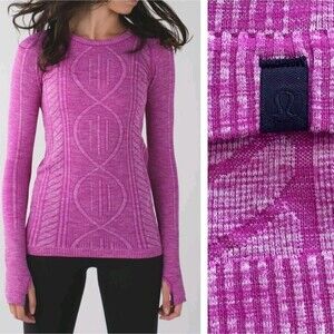 Lululemon Rest Less Long Sleeve Pullover Heathered Ultra Violet Shirt Size Med